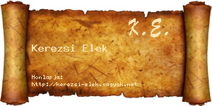 Kerezsi Elek névjegykártya